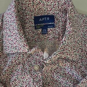 Apt. 9 Pink and Black Floral Shirt